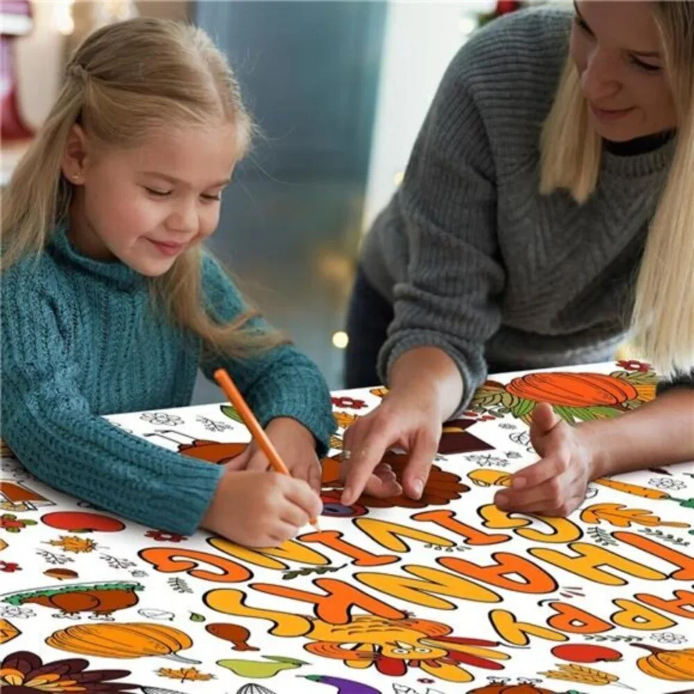 Thanksgiving Giant Coloring Poster/Table Cloth Jumbo‎ Crafts for Kids-30 x 72